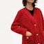 Sizing (Women) KARL LAGERFELD Red V-Neck Button-Up Long-Sleeve Knit Cardigan. E37W15A6