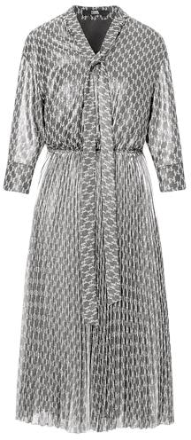 women-karl-lagerfeld-silver-printed-v-neck-cinched-waist-midi-dress-231-l1383