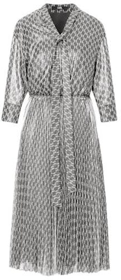(Women) KARL LAGERFELD Silver Printed V-Neck Cinched Waist Midi Dress 231L1383 Buy (Women) KARL LAGERFELD Silver Printed V-Neck Cinched Waist Midi Dress 231L1383