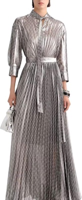 (Women) KARL LAGERFELD Silver Printed V-Neck Cinched Waist Midi Dress 231L1383 Lookbook (Women) KARL LAGERFELD Silver Printed V-Neck Cinched Waist Midi Dress 231L1383