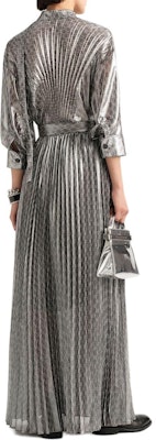 (Women) KARL LAGERFELD Silver Printed V-Neck Cinched Waist Midi Dress 231L1383 Shop (Women) KARL LAGERFELD Silver Printed V-Neck Cinched Waist Midi Dress 231L1383