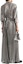 Shop (Women) KARL LAGERFELD Silver Printed V-Neck Cinched Waist Midi Dress 231L1383