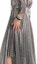 Details for (Women) KARL LAGERFELD Silver Printed V-Neck Cinched Waist Midi Dress 231L1383