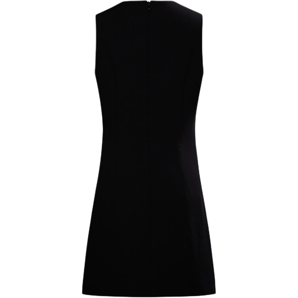 Lookbook (Women) Karl Lagerfeld  Sleeveless Black Midi Dress with Zipper Detail 241L1387