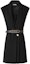 Buy (Women) KARL LAGERFELD Sleeveless Black Tie-Waist Vest with Suit Collar 221L1415