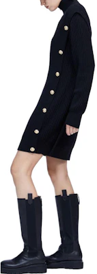 (Women) KARL LAGERFELD Solid Black Long Sleeve Button-Up Dress 226L1324 Purchase (Women) KARL LAGERFELD Solid Black Long Sleeve Button-Up Dress 226L1324