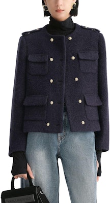 (W) KARL LAGERFELD Jaket Navy Double-Breasted Solid. E37W1550 Lookbook (W) KARL LAGERFELD Jaket Navy Double-Breasted Solid. E37W1550