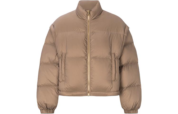 (Women) KARL LAGERFELD  Solid Zip-Up Puffer Jacket Khaki Color E37W1594 圖 2