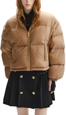 (W) 卡尔·拉格斐 卡其色拉链羽绒服 E37W1594 Shop (W) 卡尔·拉格斐 卡其色拉链羽绒服 E37W1594