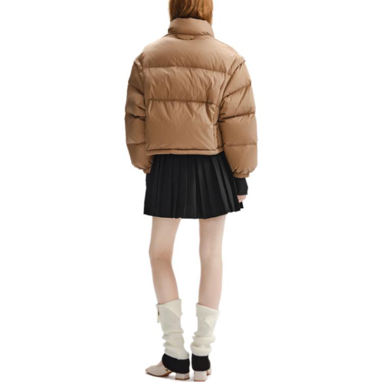 (Women) KARL LAGERFELD  Solid Zip-Up Puffer Jacket Khaki Color E37W1594 圖 5