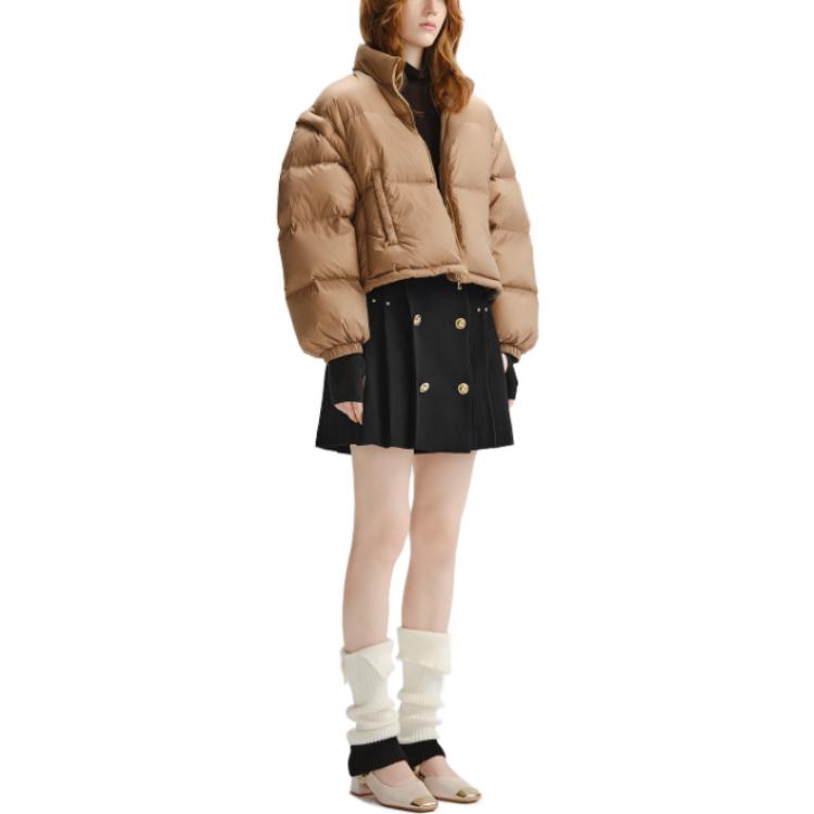 (Women) KARL LAGERFELD  Solid Zip-Up Puffer Jacket Khaki Color E37W1594 圖 6