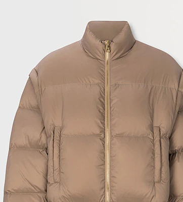 (W) 卡尔·拉格斐 卡其色拉链羽绒服 E37W1594 Sizing (W) 卡尔·拉格斐 卡其色拉链羽绒服 E37W1594