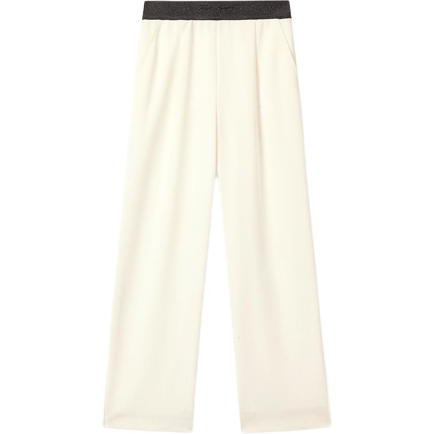(Women) KARL LAGERFELD  SS24 Colorblock Wide-Leg Casual Pants Beige. 241L1021