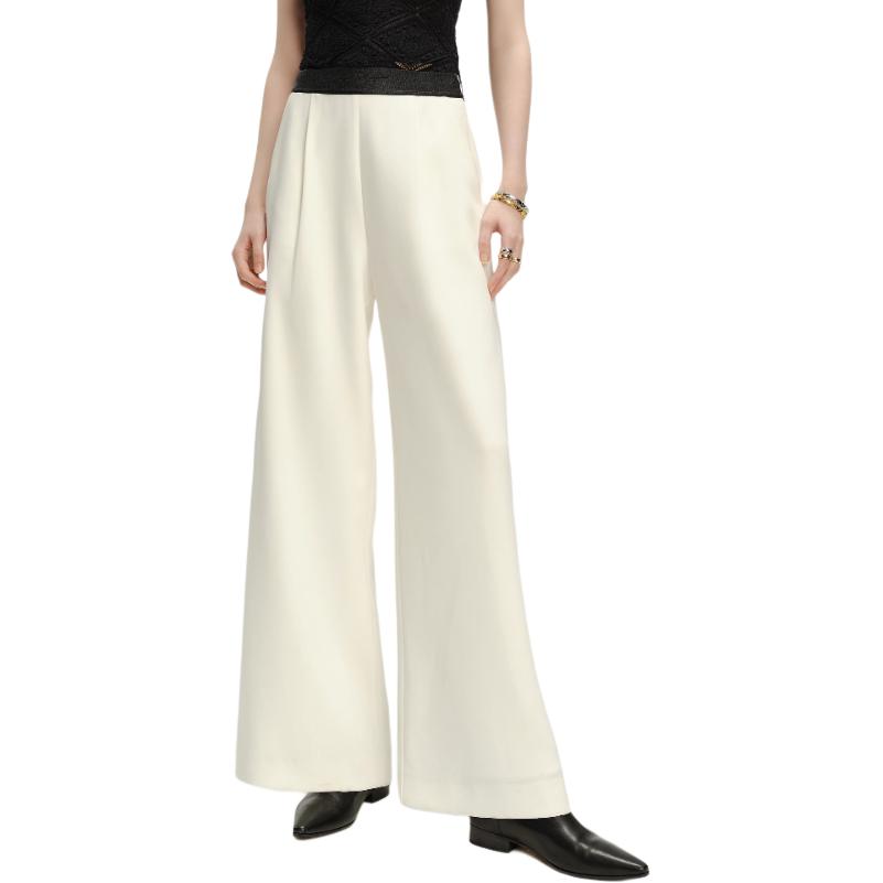 Shop (Women) KARL LAGERFELD  SS24 Colorblock Wide-Leg Casual Pants Beige. 241L1021