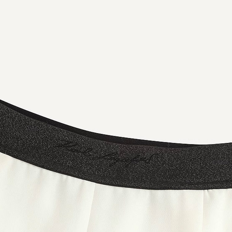 Sizing (Women) KARL LAGERFELD  SS24 Colorblock Wide-Leg Casual Pants Beige. 241L1021