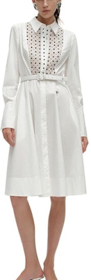 (W) カールラガーフェルド SS24 ホワイトカットアウトディテール Aライン長袖ドレス. 241L1203 Lookbook (W) カールラガーフェルド SS24 ホワイトカットアウトディテール Aライン長袖ドレス. 241L1203