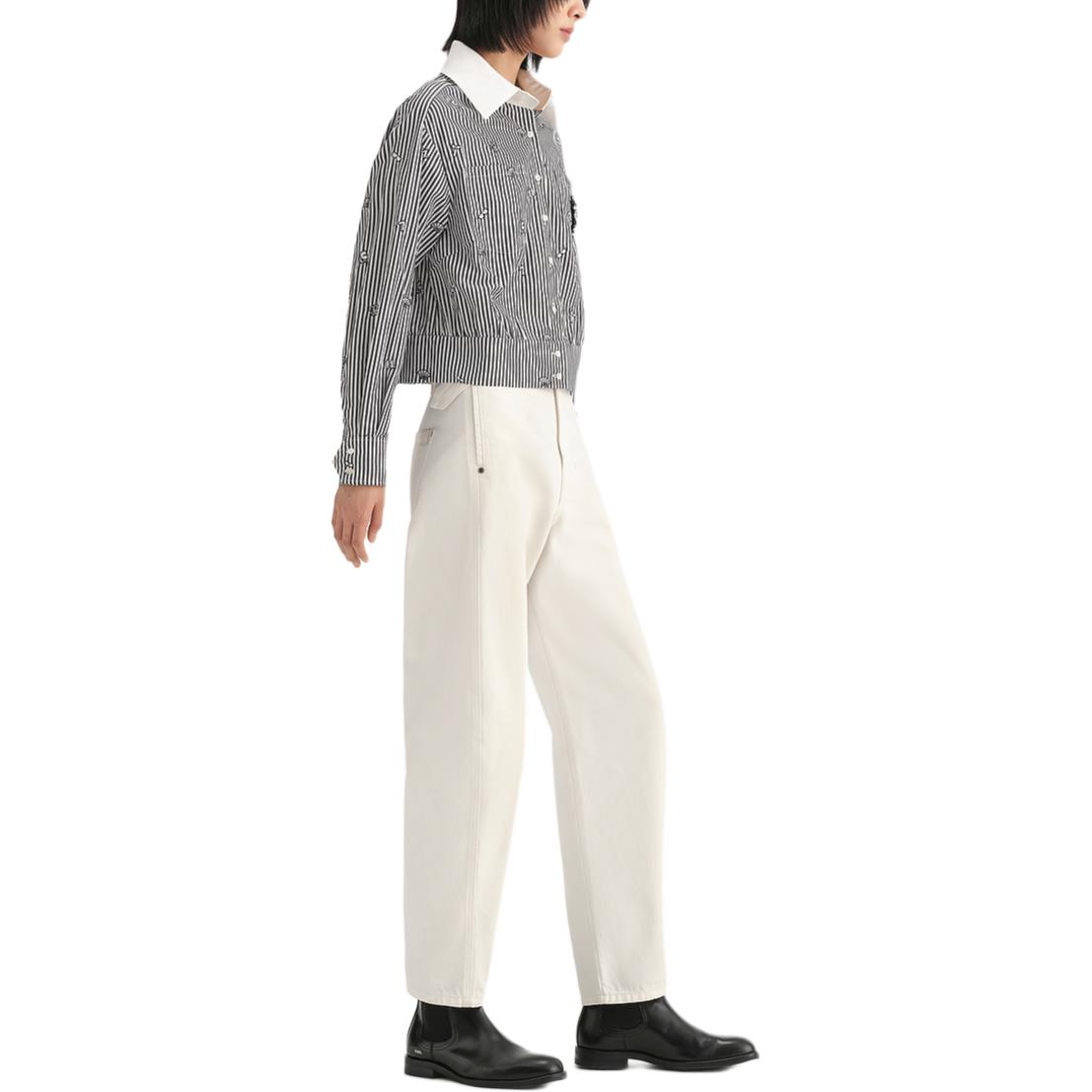 Details for (Women) Karl Lagerfeld  Striped Logo Embroidered Long Sleeve Shirt Black/White. 236L16E5