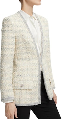 (W) 卡尔拉格斐 修身单扣长袖呢子夹克 米色 216L1536 Shop (W) 卡尔拉格斐 修身单扣长袖呢子夹克 米色 216L1536