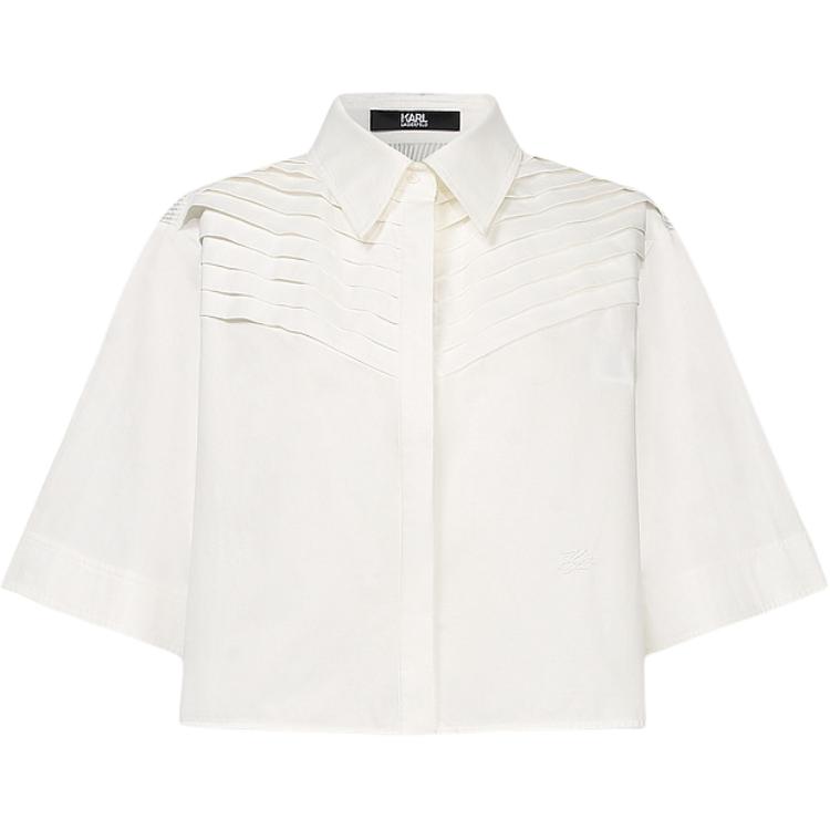 Order (Women) KARL LAGERFELD  White Business Casual Long Sleeve Shirt 241L1621