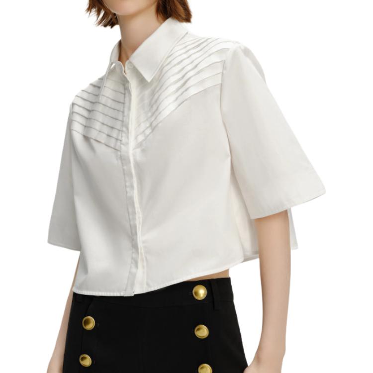 Sizing (Women) KARL LAGERFELD  White Business Casual Long Sleeve Shirt 241L1621