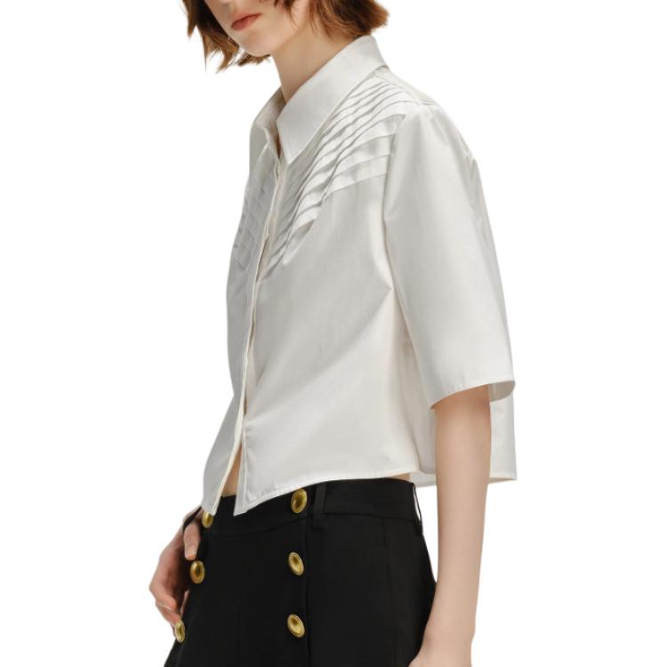 Cheap (Women) KARL LAGERFELD  White Business Casual Long Sleeve Shirt 241L1621