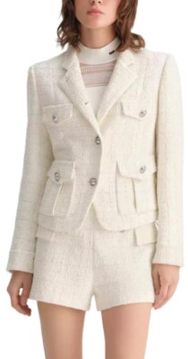 (Women) KARL LAGERFELD White Casual Long Sleeve Jacket with Single Button. E36W1527 Lookbook (Women) KARL LAGERFELD White Casual Long Sleeve Jacket with Single Button. E36W1527