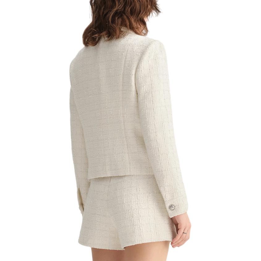 Shop (Women) KARL LAGERFELD  White Casual Long Sleeve Jacket with Single Button. E36W1527