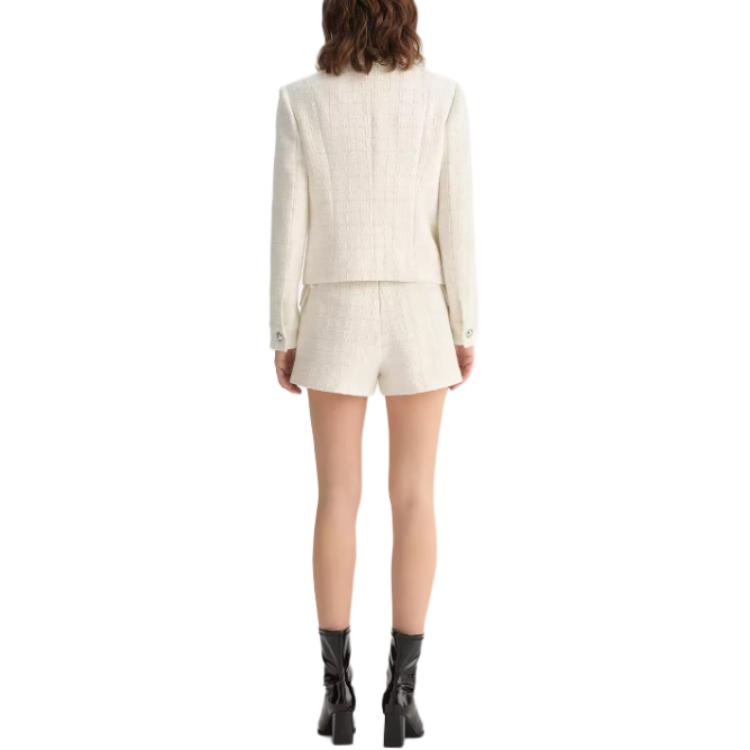 Details for (Women) KARL LAGERFELD  White Casual Long Sleeve Jacket with Single Button. E36W1527