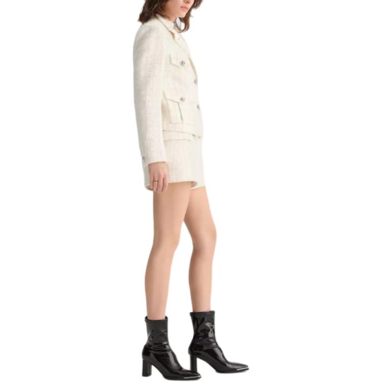 Sizing (Women) KARL LAGERFELD  White Casual Long Sleeve Jacket with Single Button. E36W1527