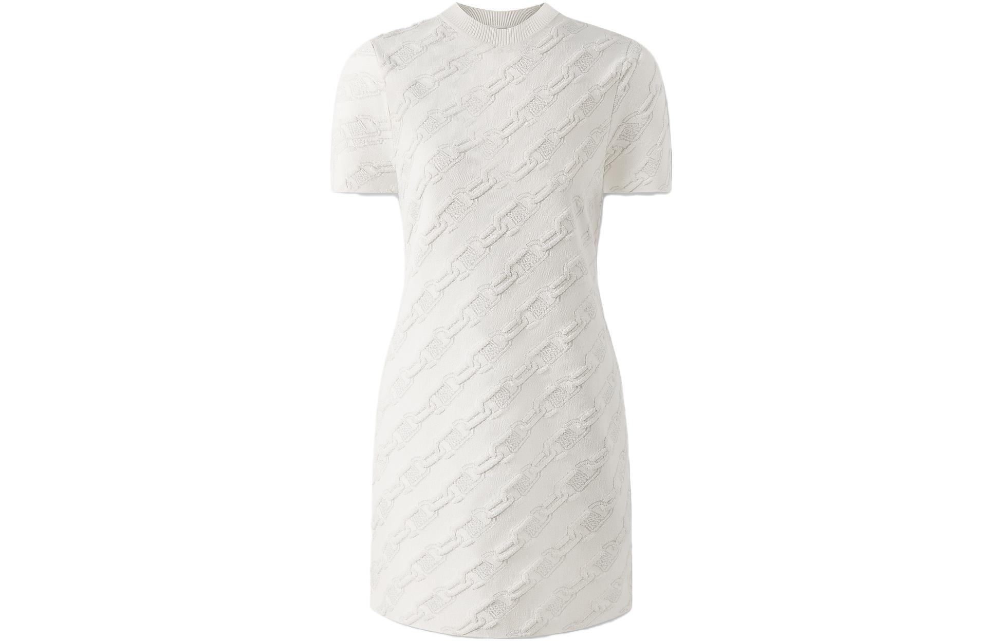 Order (Women) KARL LAGERFELD  White Chain Print Short Sleeve Casual Dress. 236L1372