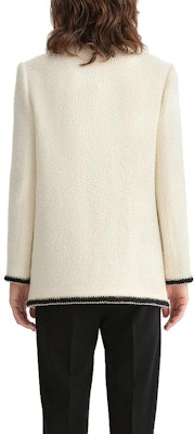 (Women) KARL LAGERFELD White Contrast Trim Long Sleeve Jacket for Daily Commute E36W1529 Shop (Women) KARL LAGERFELD White Contrast Trim Long Sleeve Jacket for Daily Commute E36W1529