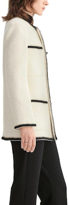 (Women) KARL LAGERFELD White Contrast Trim Long Sleeve Jacket for Daily Commute E36W1529 Purchase (Women) KARL LAGERFELD White Contrast Trim Long Sleeve Jacket for Daily Commute E36W1529