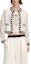 Shop (Women) KARL LAGERFELD White Embroidered Knit Cardigan SS24 Long Sleeve Top. 241L2049