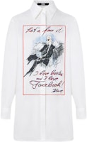(Women) KARL LAGERFELD White Logo Print Long Sleeve Button-Up Shirt. 231L1624 (Women) KARL LAGERFELD White Logo Print Long Sleeve Button-Up Shirt. 231L1624