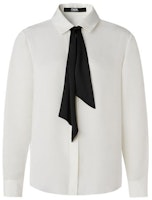 (Women) Karl Lagerfeld White Long Sleeve Bow Tie Shirt. 221L1623 (Women) Karl Lagerfeld White Long Sleeve Bow Tie Shirt. 221L1623