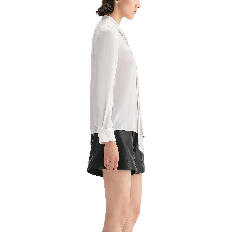 Purchase (Women) KARL LAGERFELD  White Long Sleeve Embroidered Logo Button-Up Shirt. 236L16E3