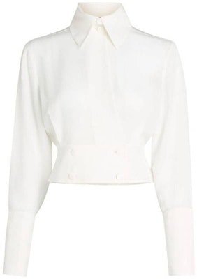 (Women) KARL LAGERFELD White Long Sleeve Fitted Shirt for Daily Casual Wear 235W1605110 Order (Women) KARL LAGERFELD White Long Sleeve Fitted Shirt for Daily Casual Wear 235W1605110
