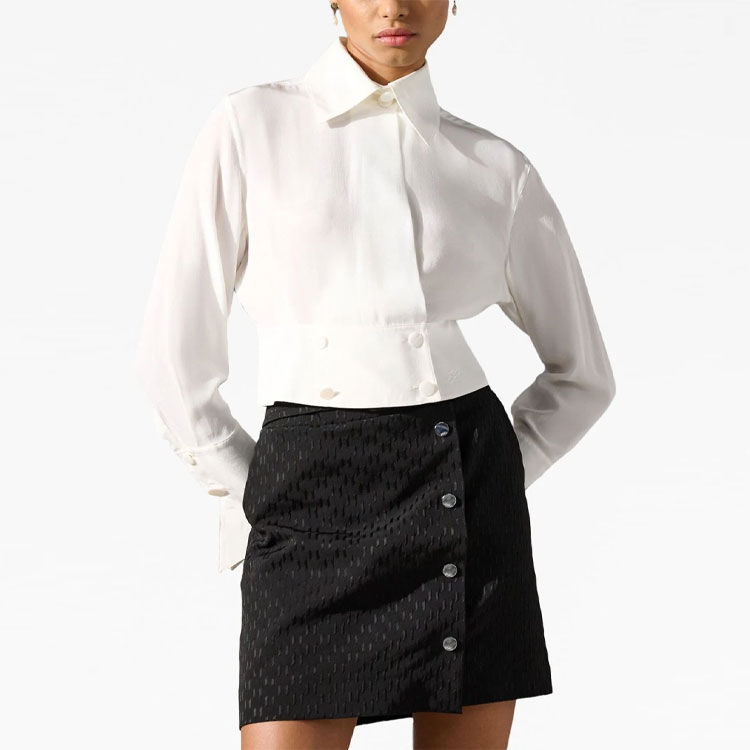 Details for (Women) KARL LAGERFELD  White Long Sleeve Fitted Shirt for Daily Casual Wear 235W1605110