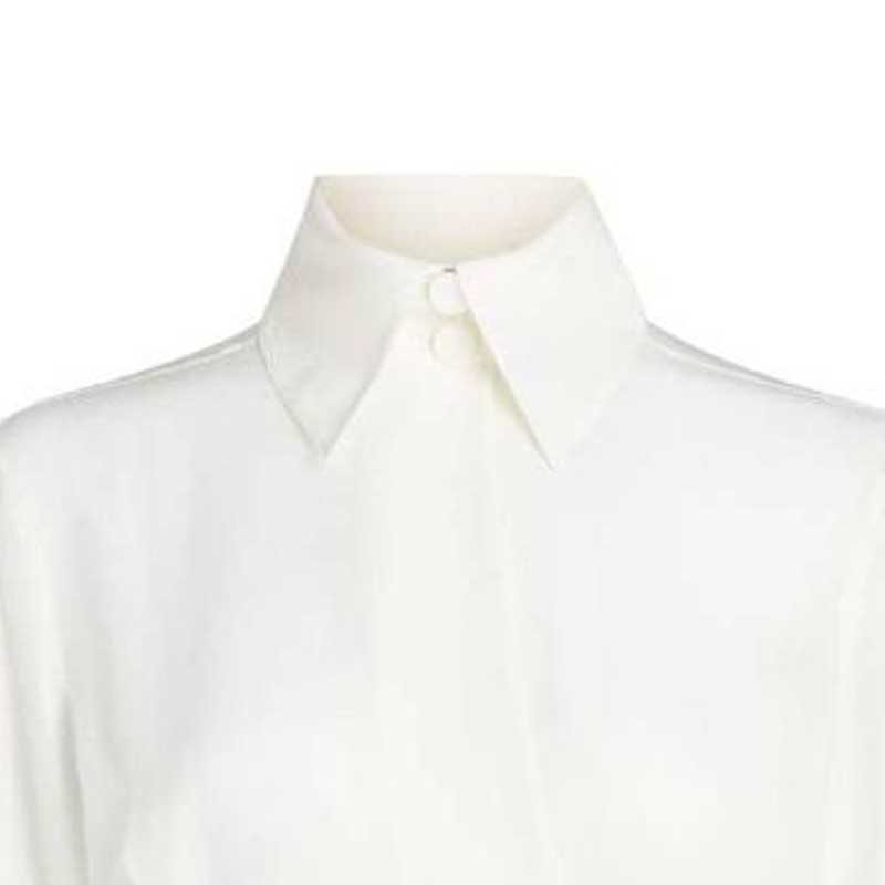 Sizing (Women) KARL LAGERFELD  White Long Sleeve Fitted Shirt for Daily Casual Wear 235W1605110