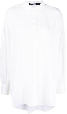 (Women) KARL LAGERFELD White Luxury Logo Pattern Long Sleeve Shirt. 231W1601100 Order (Women) KARL LAGERFELD White Luxury Logo Pattern Long Sleeve Shirt. 231W1601100