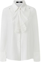 (Women) KARL LAGERFELD White Ruffle Collar Long Sleeve Casual Shirt. 241L1606 (Women) KARL LAGERFELD White Ruffle Collar Long Sleeve Casual Shirt. 241L1606