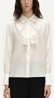 (Women) KARL LAGERFELD White Ruffle Collar Long Sleeve Casual Shirt. 241L1606 Lookbook (Women) KARL LAGERFELD White Ruffle Collar Long Sleeve Casual Shirt. 241L1606