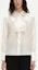 Lookbook (Women) KARL LAGERFELD White Ruffle Collar Long Sleeve Casual Shirt. 241L1606
