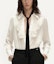 Shop (Women) KARL LAGERFELD White Ruffle Collar Long Sleeve Casual Shirt. 241L1606