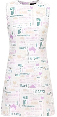 (Women) KARL LAGERFELD White Sleeveless Cartoon Print Mini Dress Luxury Style E42W1379 Buy (Women) KARL LAGERFELD White Sleeveless Cartoon Print Mini Dress Luxury Style E42W1379