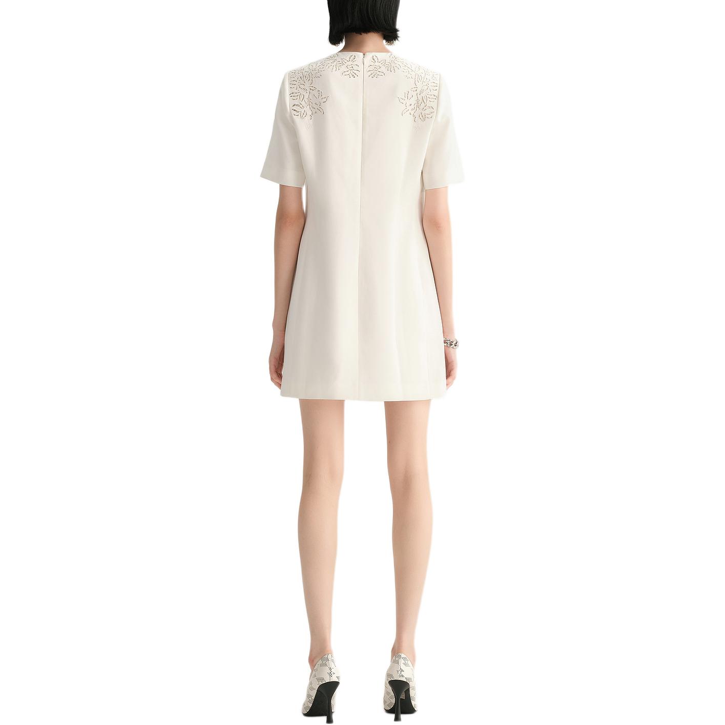 Shop (W) KARL LAGERFELD Putih Slim-Fit Pola Hollow Kaos Lengan Pendek 231L1393