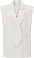 (Women) KARL LAGERFELD White Solid V-Neck Straight Suit Vest 231L1542 (Women) KARL LAGERFELD White Solid V-Neck Straight Suit Vest 231L1542