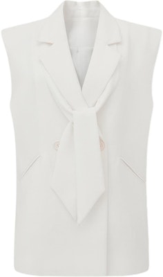 (Women) KARL LAGERFELD White Solid V-Neck Straight Suit Vest 231L1542 Buy (Women) KARL LAGERFELD White Solid V-Neck Straight Suit Vest 231L1542