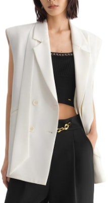 (Women) KARL LAGERFELD White Solid V-Neck Straight Suit Vest 231L1542 Lookbook (Women) KARL LAGERFELD White Solid V-Neck Straight Suit Vest 231L1542
