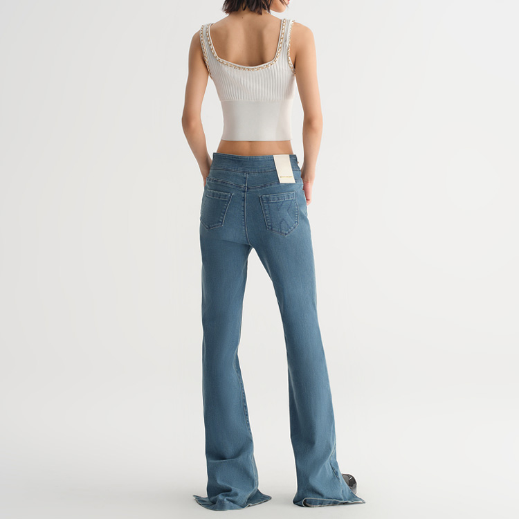 Purchase (Women) Karl Lagerfeld  White Square Neck Pullover Tank with Metal Chain Detail 231L2057